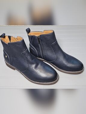 Easy Spirit Juna Casual Booties Navy Leather Arch Support Ankle Boots 10w